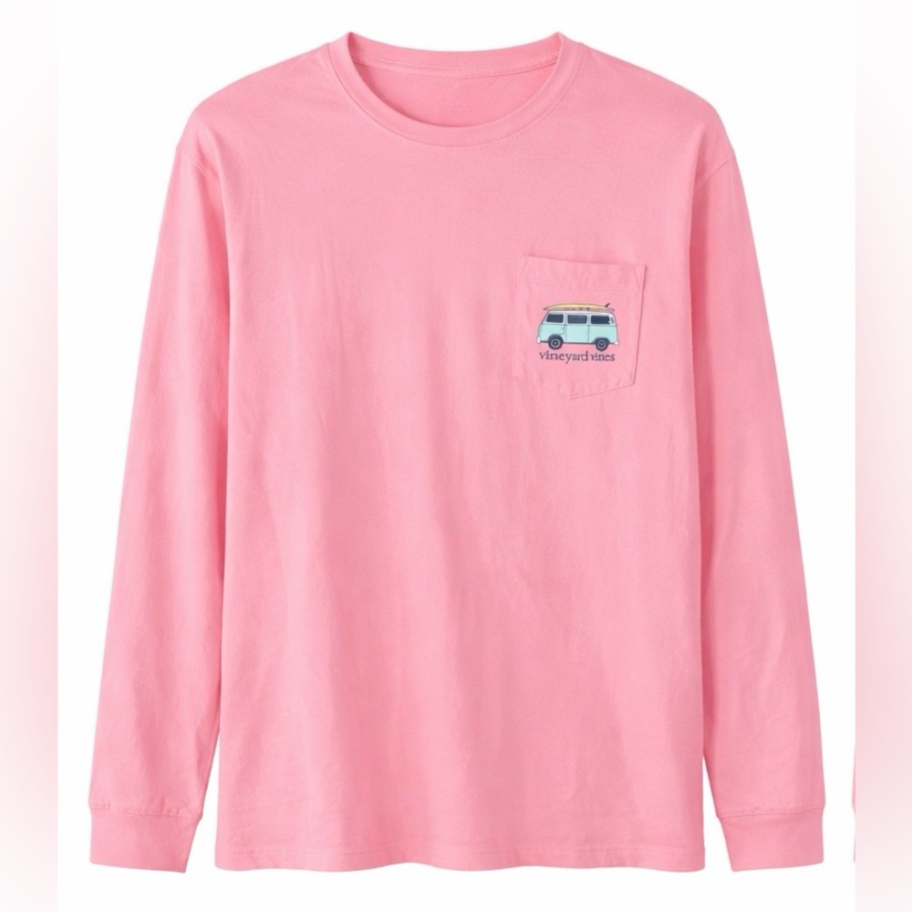 Vineyard Vines Pink Surf Van Long Sleeve Tee L